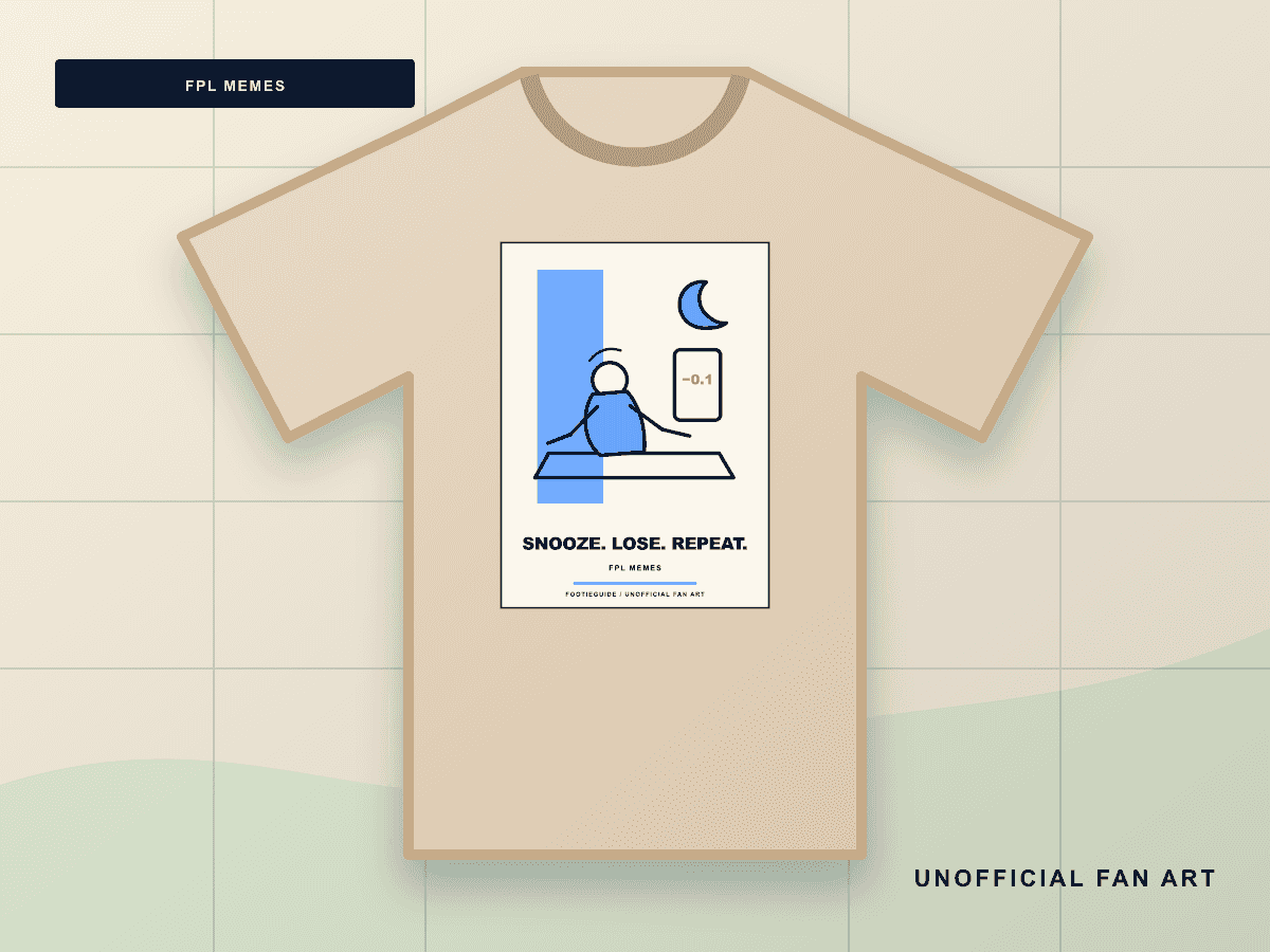 Snooze Lose Repeat line-art fantasy football T-shirt design