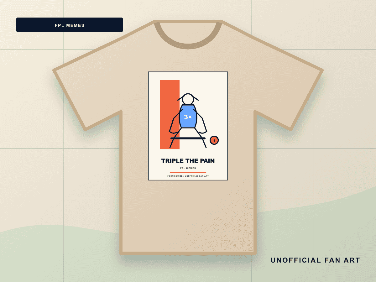 Triple The Pain line-art fantasy football T-shirt design
