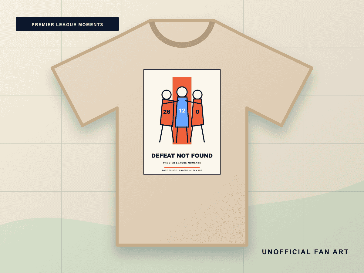 Defeat Not Found line-art football T-shirt design