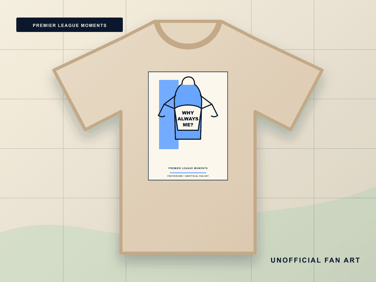 Why Always Me line-art football T-shirt design