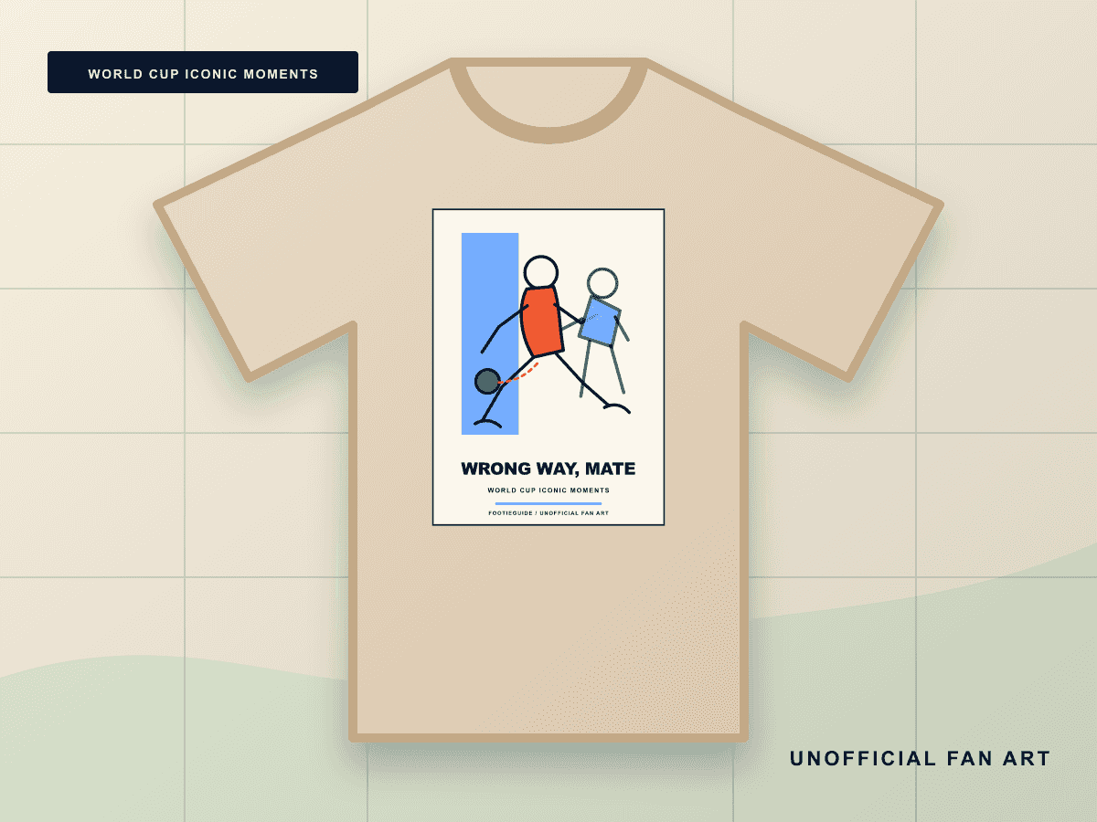 Wrong Way Mate line-art football T-shirt design